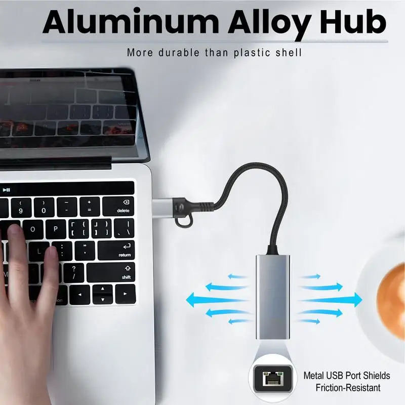 Adaptateur réseau Ethernet Plug & Play, adaptateur Gigabit Ethernet pour jeux, vidéos, transfert rapide, pilote de réseau informatique Stable pour