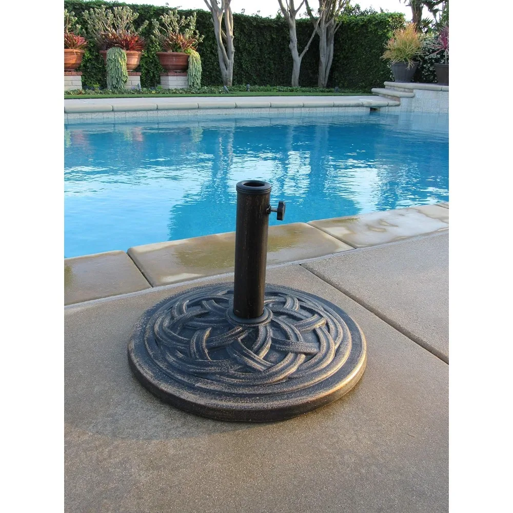 

18 Inch Heavy-duty Cast Stone Umbrella Base, Terrace Umbrella Frame and Base Made of Rust Resistant Composite Materials