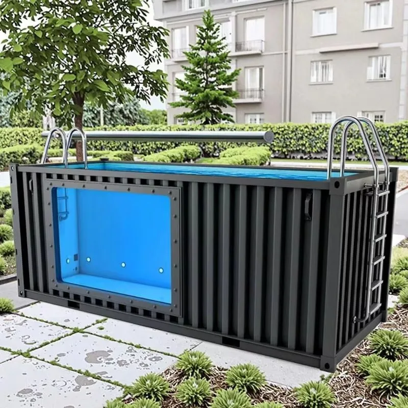 All Weather Waterproof Container Swimming Pool Rain Snow Wind Resistant Fully Sealed Structure Outdoor Above Ground Pool