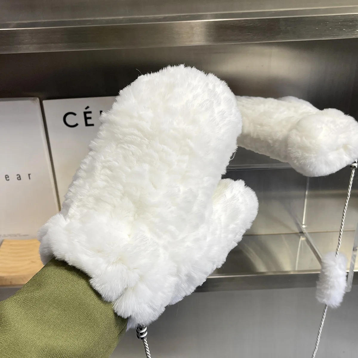 Hot Sale Winter Girl Natural Real Rex Rabbit Fur Gloves Good Elastic Knitted Rabbit Fur Mittens Lady Real Rex Rabbit Fur Gloves
