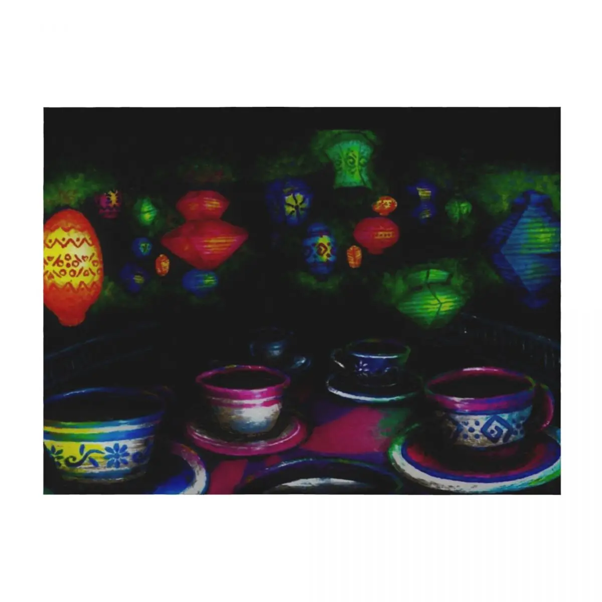 Mad Hatter Spinning Teacups Throw Blanket Hair heavy to sleep Tourist Blankets