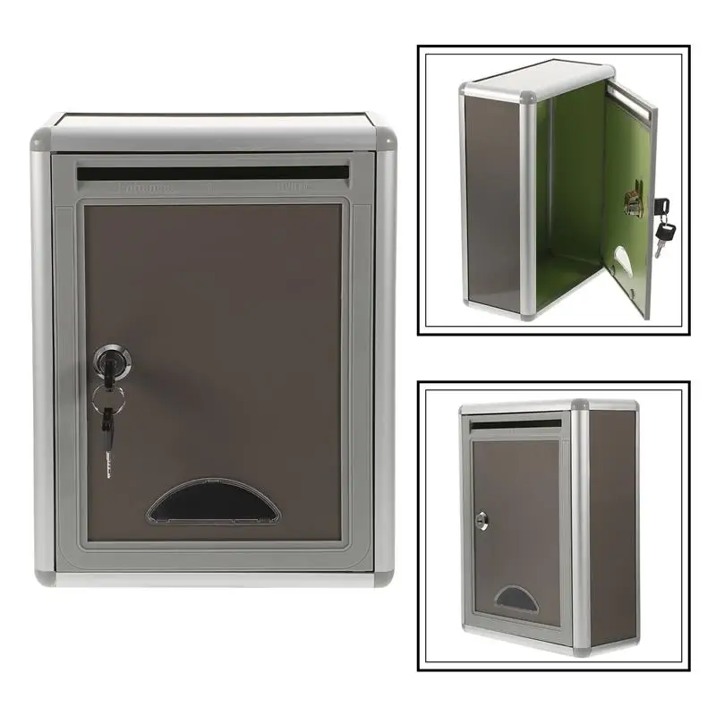 Office Suggestion Box Stainless Steel Mailbox Outdoor Locking Drop Box Wall Mount Wall Mounted Mail Box Mailbox With Secure Lock