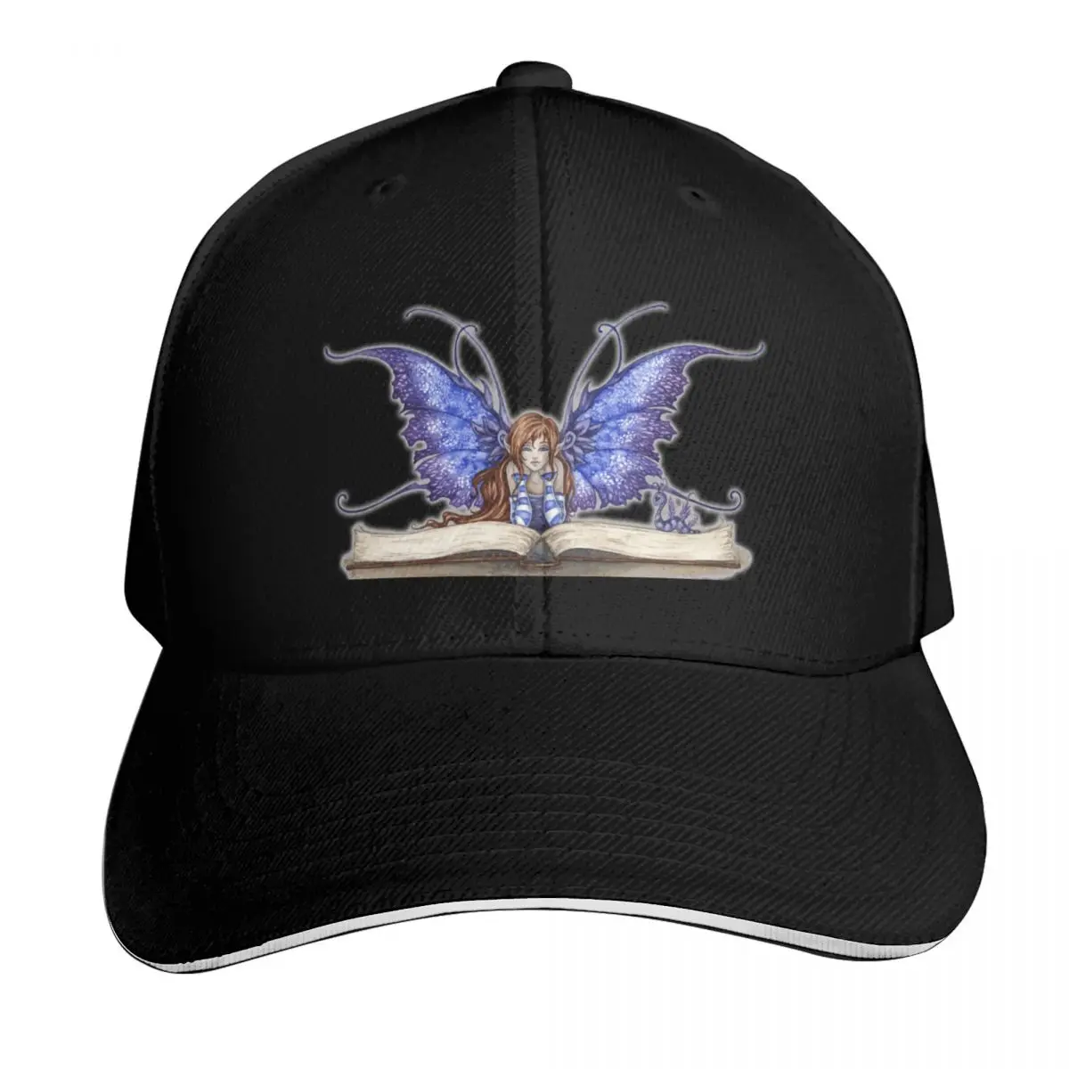 Bookworm Book Fairy Baseball Cap Sun Protection UPF 50+ Breathable Mesh Back Adjustable Buckle Closure