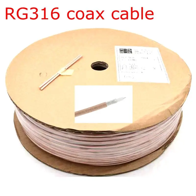 RG316 Cable RG-316 RF Coax Coaxial 2.5mm 50Ohm Low Loss M17/113 Shielded Pigtail High Temperature High Frequency Wire Low loss
