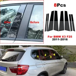 Cubierta de poste de Pilar pulido para puerta de coche, pegatina decorativa para BMW X3 F25 2011 2012 2013 2014 2015 2016 2017, 8 piezas