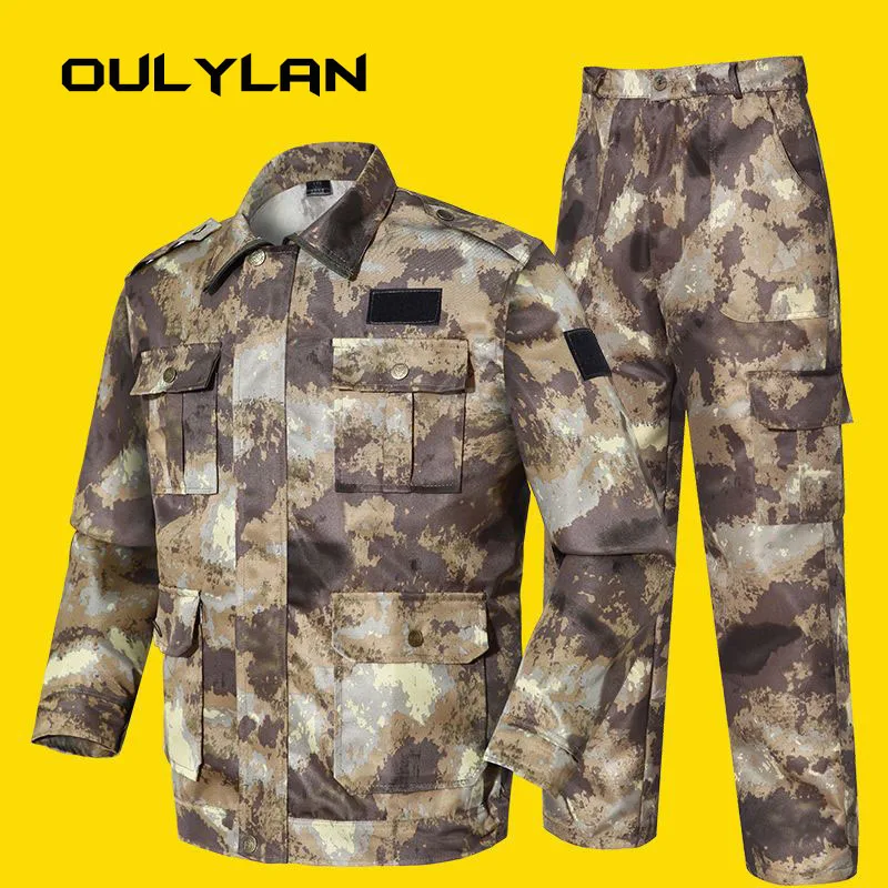 Summer Tactical Clothing Men's Wear-resistant Tactical Camo Hiking Jacket Pants Set Spring Autumn Thin Camouflage Clothing Sets