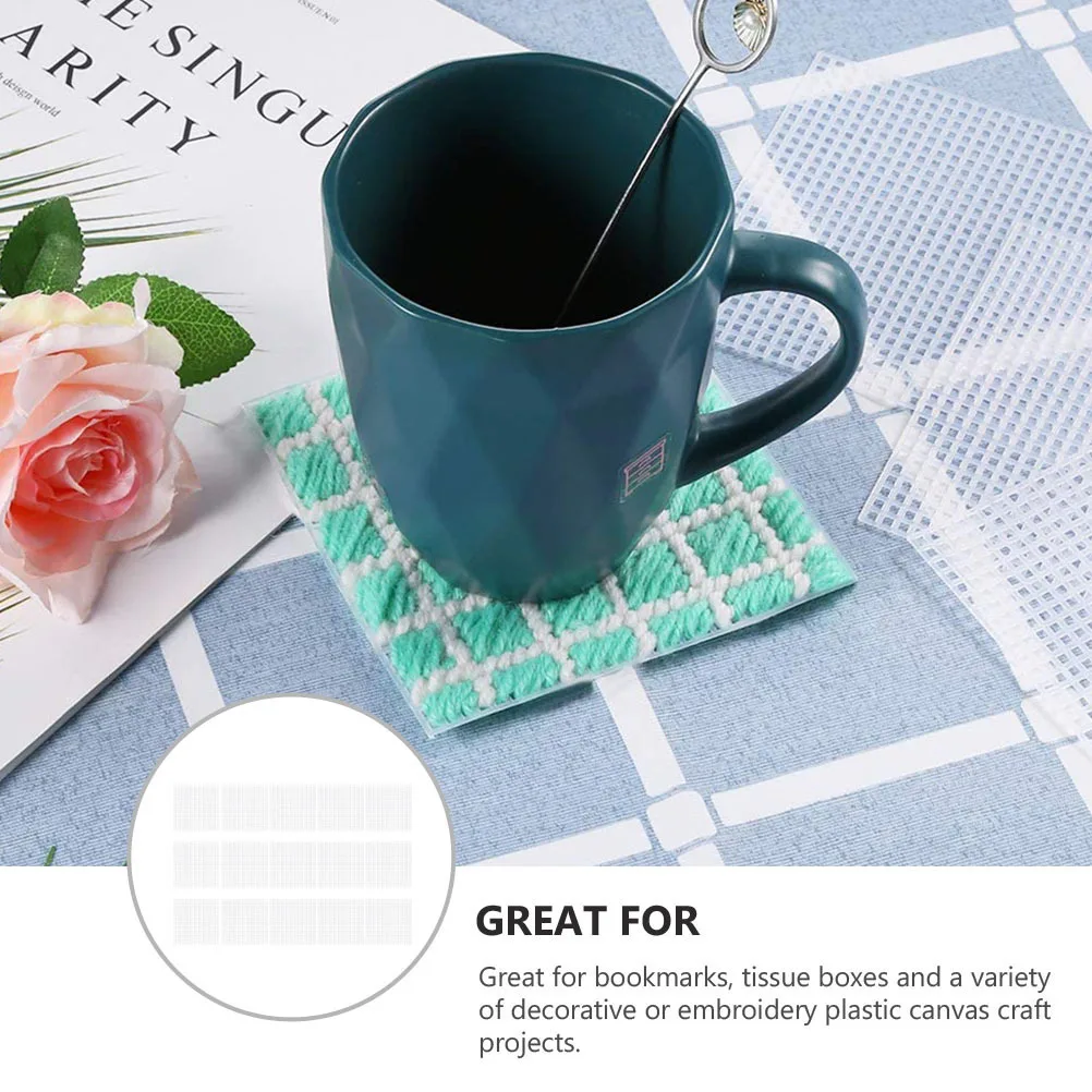 25 قطعة من ورق الشبكة البلاستيكية الممتاز القابل للقص DIY لمشاريع التطريز اليدوية ذات الغرز المتقاطعة وألواح القماش الشبكية