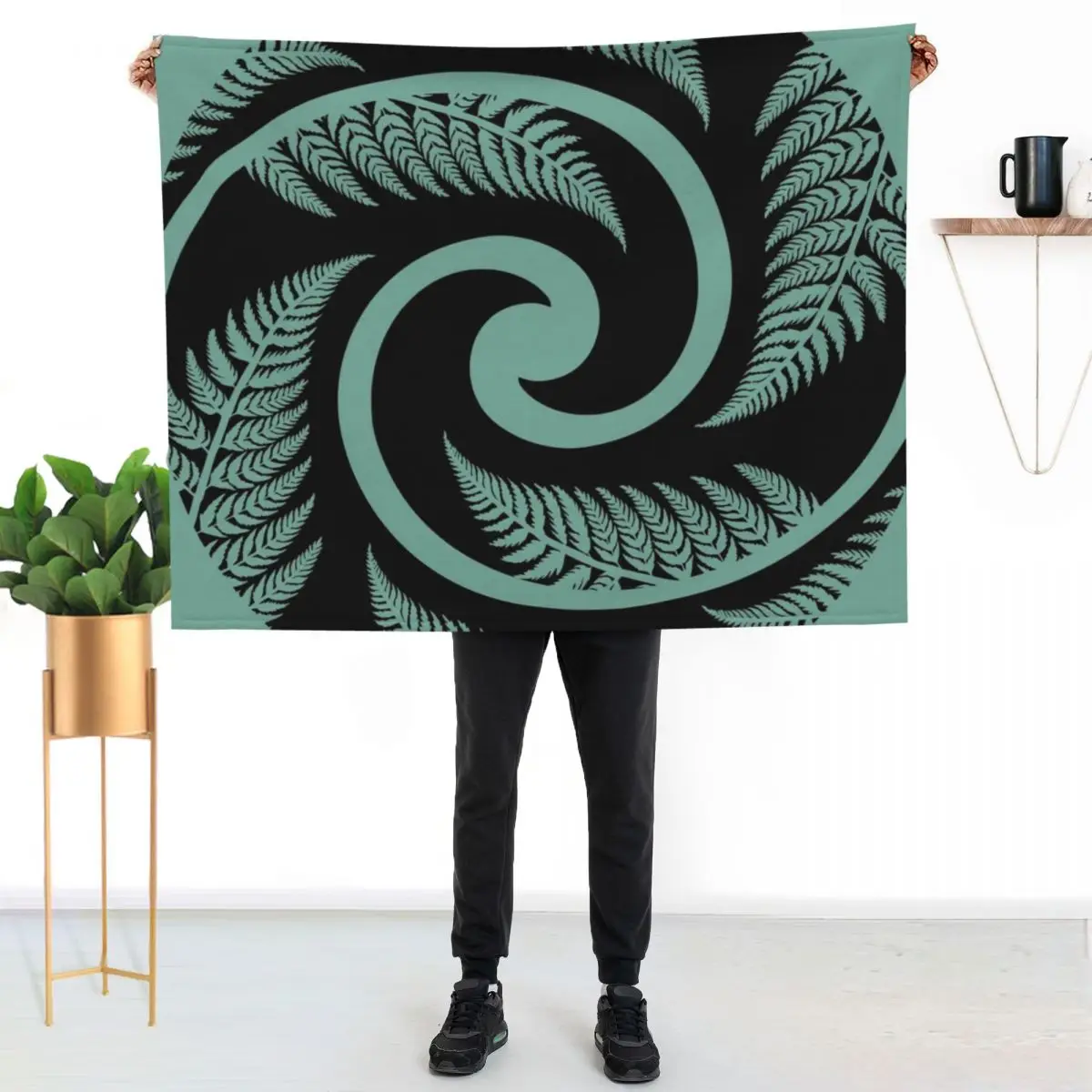 New Zealand Silver Fern in a KORU Throw Blanket Polar Quilt Shaggy Extra Large Throw Baby Sofa Throw Blankets