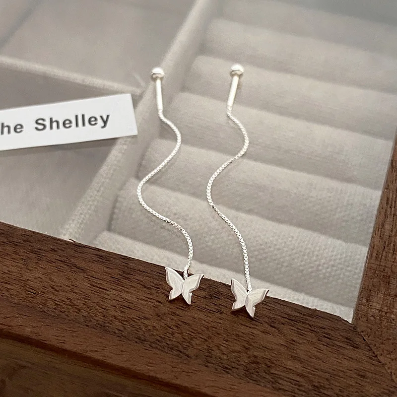 

ENSHIR Gold Silver Color Butterfly Tassels Long Earrings for Women Temperament Personality Jewelry Gifts Wholesale
