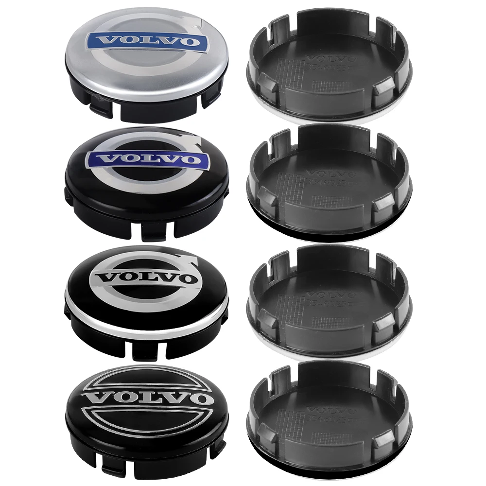 56/60/64MM Car Wheel Center Caps Hub Badge Covers For Volvo V40 V50 V60 V70 V90 XC40 XC60 Rdesign AWD C30 C70 S40 S60 S70 S80