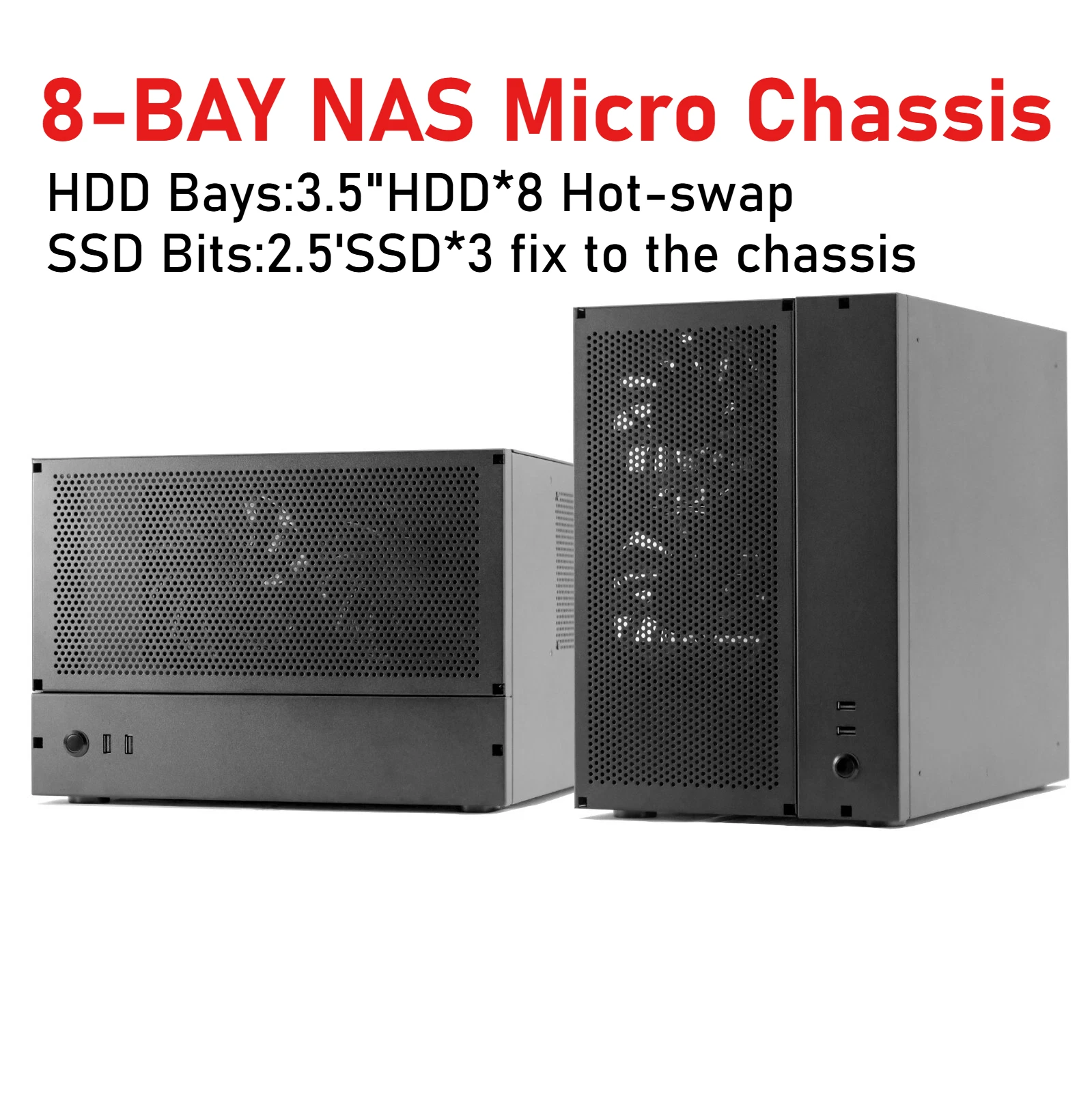 L8 8+3 Bay NAS Chassis Case, 8*3.5