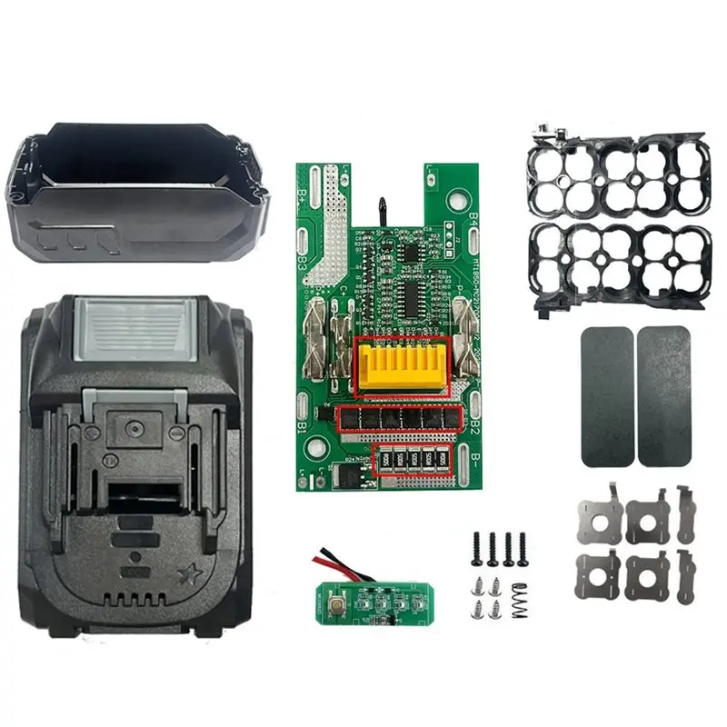 CHCH For BL1830-BL1860 Battery Charging Protection Board 10X21700 Battery Case 6MOS Li- For Power Tools