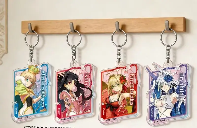 10PCS Anime Fate/Grand Order 6CM Brynhildr Sigurd Pretender Acrylic Keychain Schoolbag Pendant Collecting Cosplay Toy For Gift