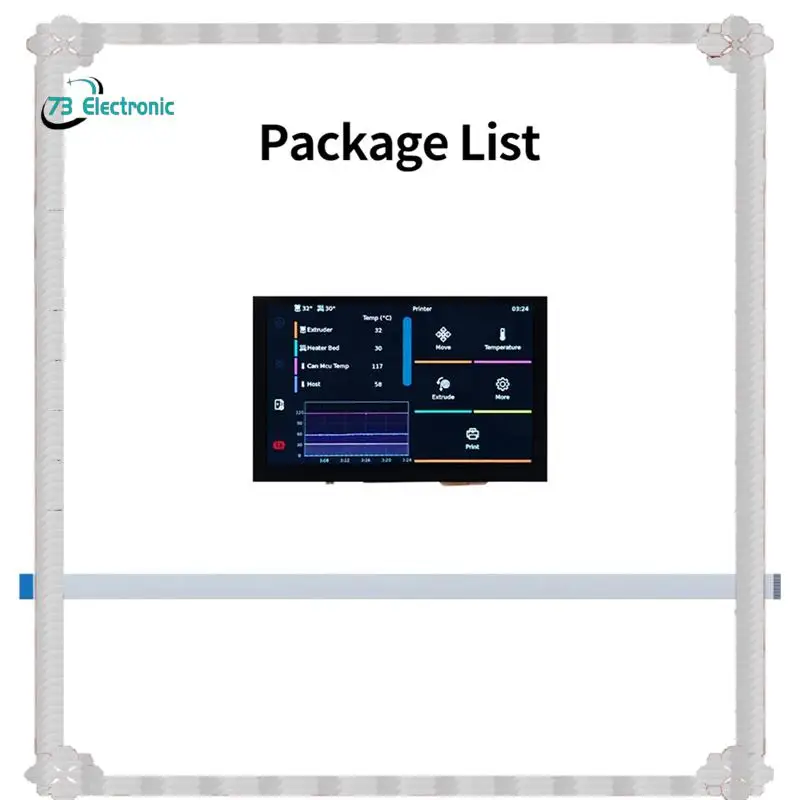 

24-часовая доставка, 5-дюймовый сенсорный экран LVDS с высоким разрешением, запасная часть, высокое качество для Voron 0,2 для CM68 Catalyst 3D Print
