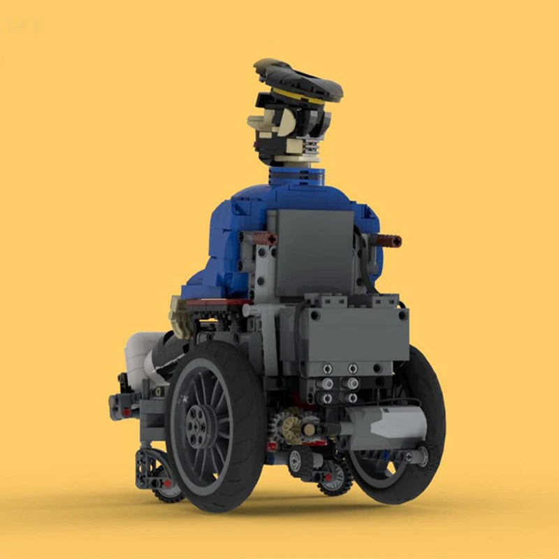 845pcs MOC Popular Anime Captain Haddock in A Wheelchair Characters Brick Model Assembled Toys Creative Children's Holiday Gifts