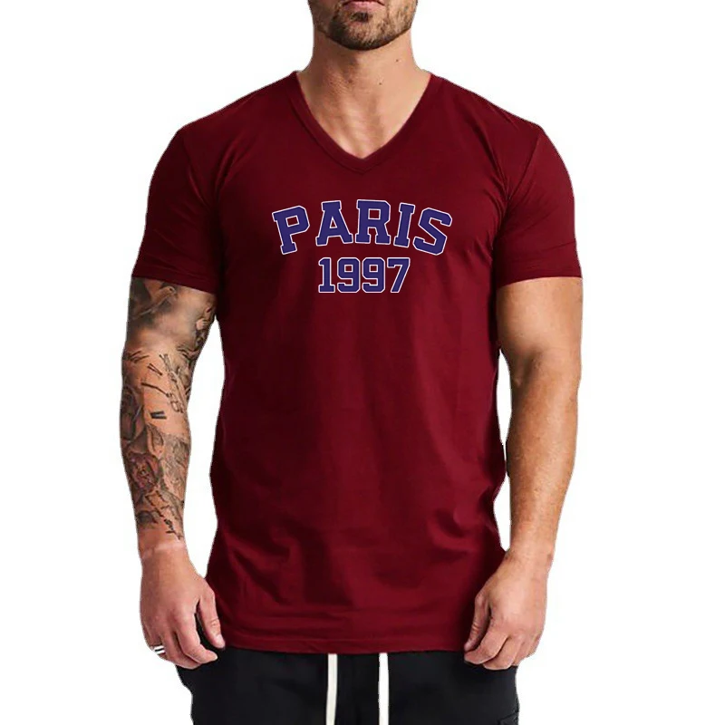 Mens Fitness Muscle Tee Tops Training Short Sleeve Lightweight Shirts Summer Cotton Breathable T-Shirt Gym Bodybuilding Clothing 5