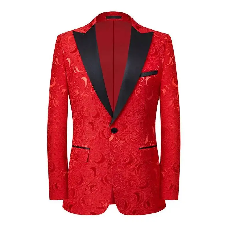 Men's New Men's Coat Suit Korean Version Casual Lapel Collar Stage Suit Performance Single Western Men's Suit