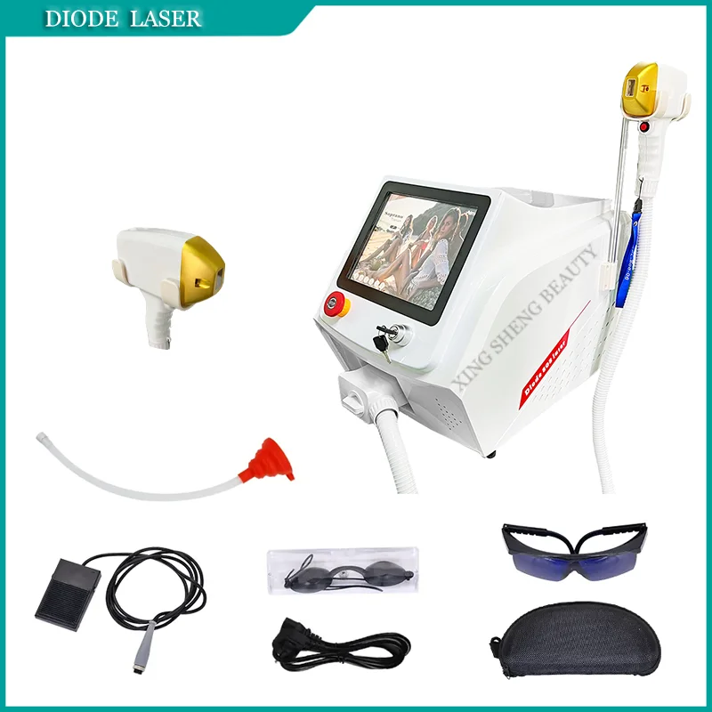 

Diode Laser Hair Removal Machine 3 Wavelength Germany High Quality 808 1064Nm Portable Painless Powerful Professional