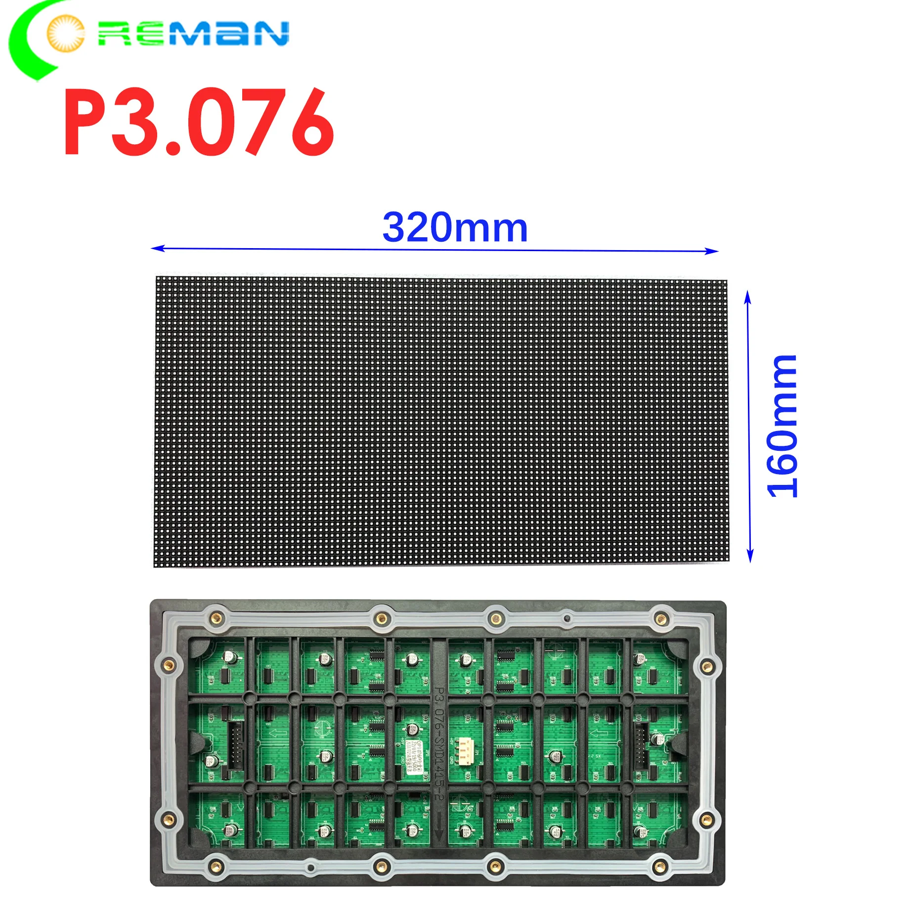 RGB 320x160mm 32x16cm hub75 p3.076  p3 led module outdoor for digital led sign led board