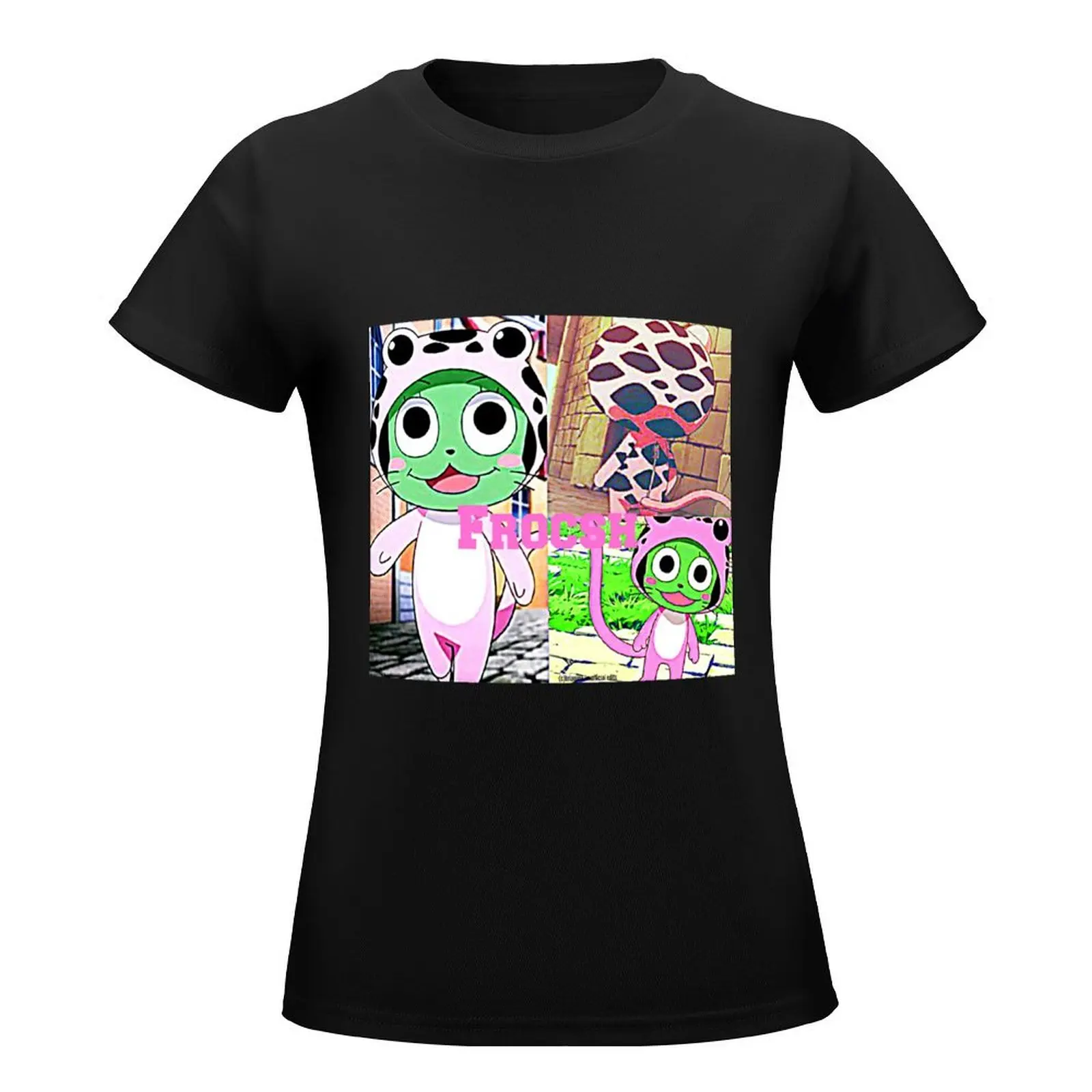 Frosch Collage T-Shirt cute tops funny Women's cotton t-shirt