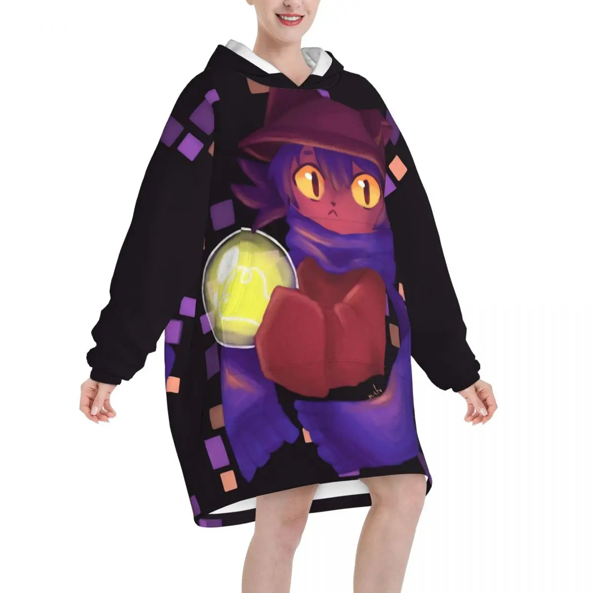 OneShots Niko Oversized Blanket Hoodie Sweatshirt Long Fleece Hooded Wearable Blanket with Large Pocket for Women Men