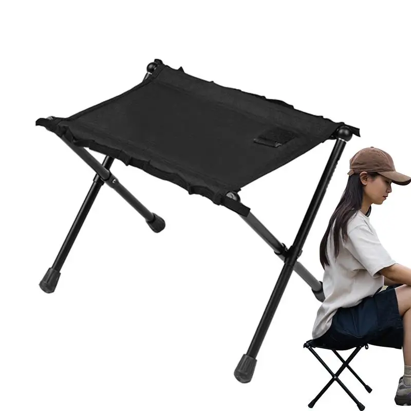 

Folding Stool For Camping Oxford Fabric Folding Camping Stool Wear-Resistant Portable Chair 100Kg Bearing Load Stool For Hiking