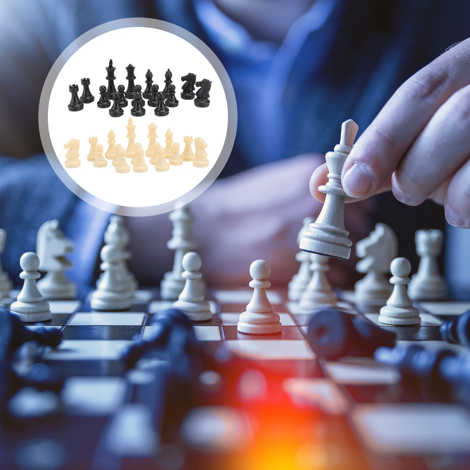 

32Pcs Stones High Quality Texture Exquisite Craftsmanship Family Gathering Board Game Chess Pieces