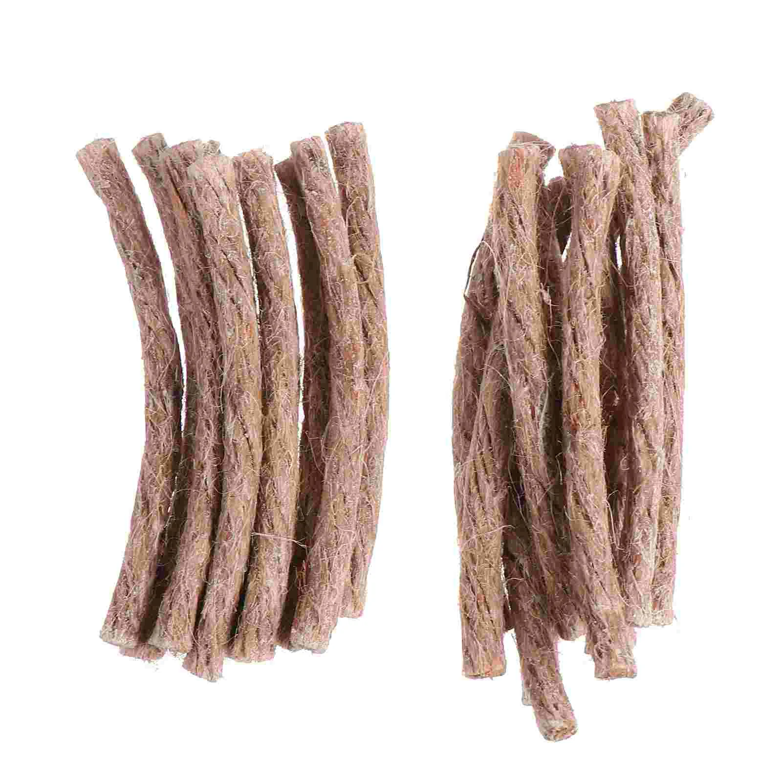 20 Pcs Picnic Barbecue Rope Set Wick Fire Starters Camping Cord Rucksack Lighters Survival Jute