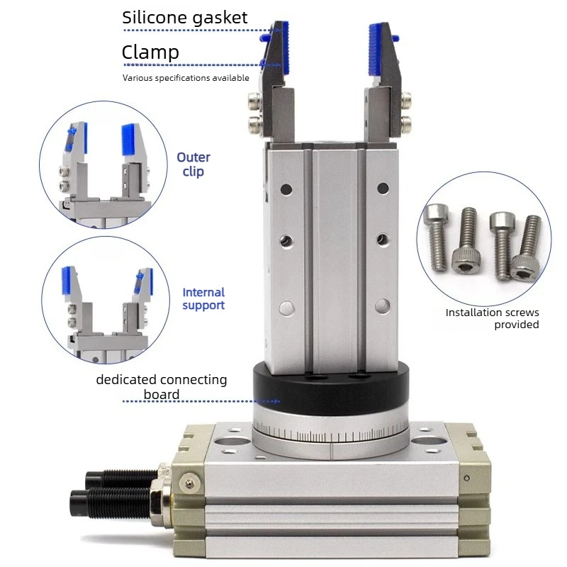 Original Pneumatic Finger Cylinder Parallel Gripper MHZ2/MHZL2 10-25D Widened Inner Support Bracket Fixture Chuck