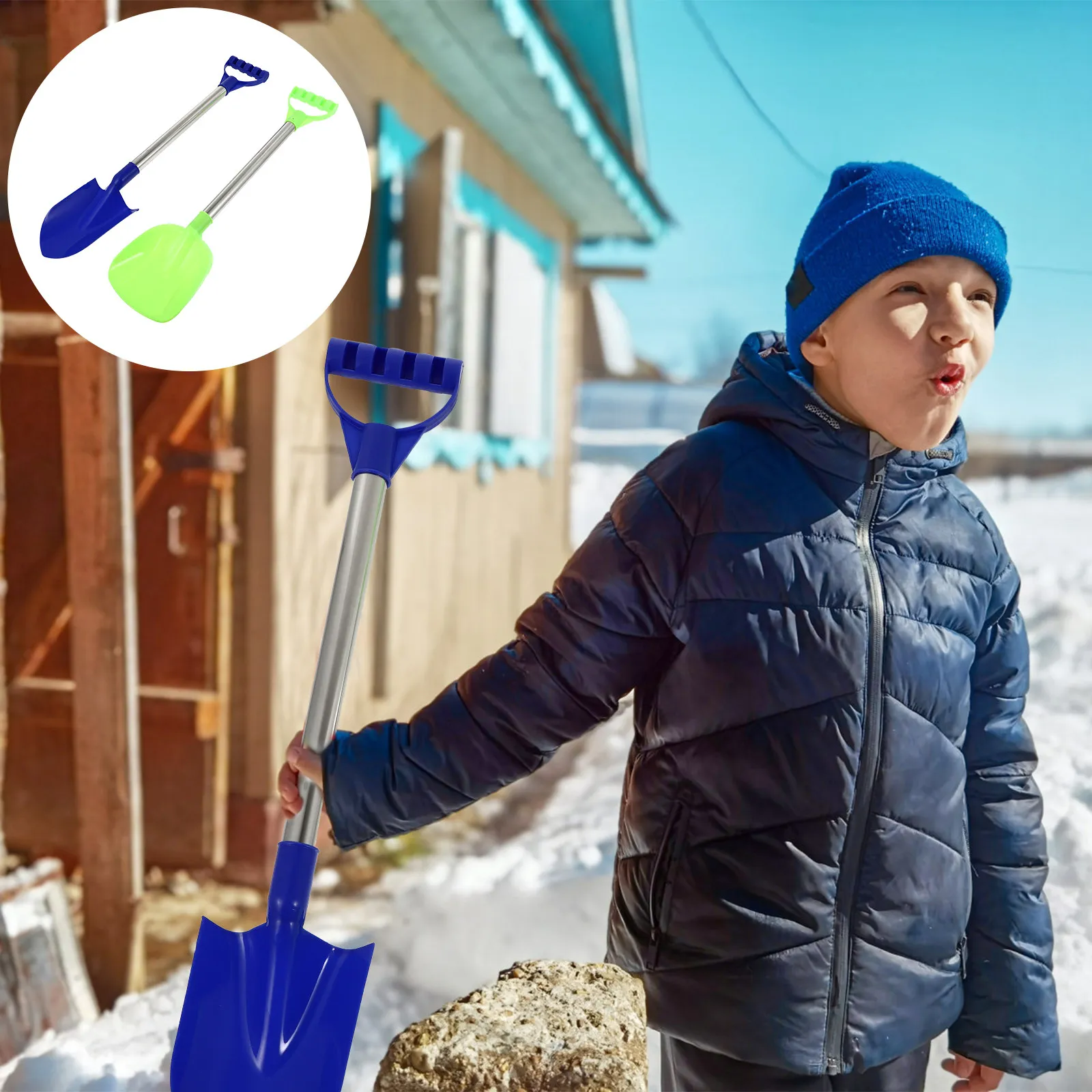 1Set Kids Snow Shovel Safe Durable Winter Outdoor Snow Removal Tool Sand Scoop for Beach Backyard Fun Mud Removal Shovel