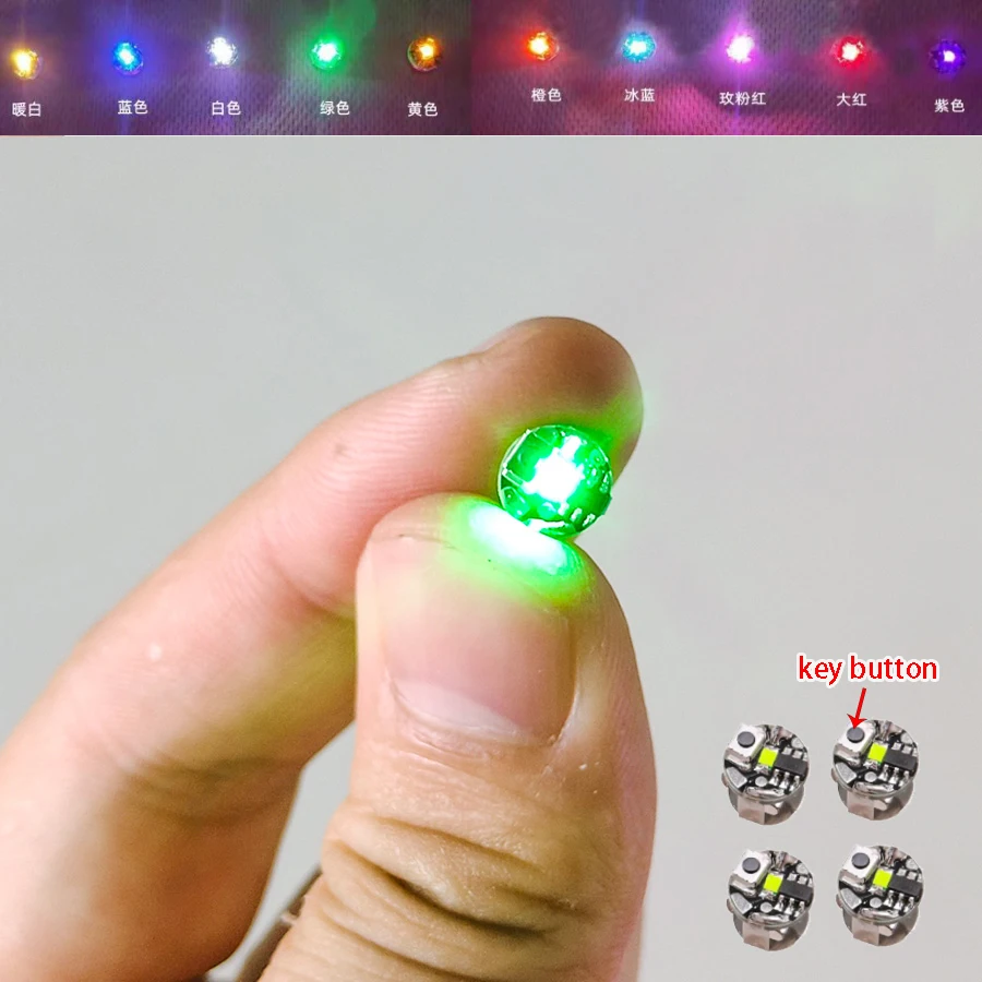 Mini Key Button LED única lâmpada modelo Kit, materiais de luz sem fio para Diorama Robot, Acessório do carro, tamanho 7.1x7.6mm, 1Pc