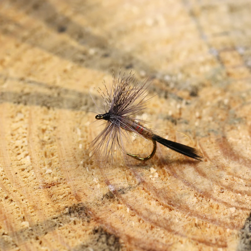 6 Stück # 10 # 12 # 14 # 16 # 18 Adams Trockenfliegen-Haken mit Widerhaken, Leichter Hendrickson Forellen-Angelköder, Mayfly, Caddis, Midge, Angelfliegen für Erwachsene – Detail 12