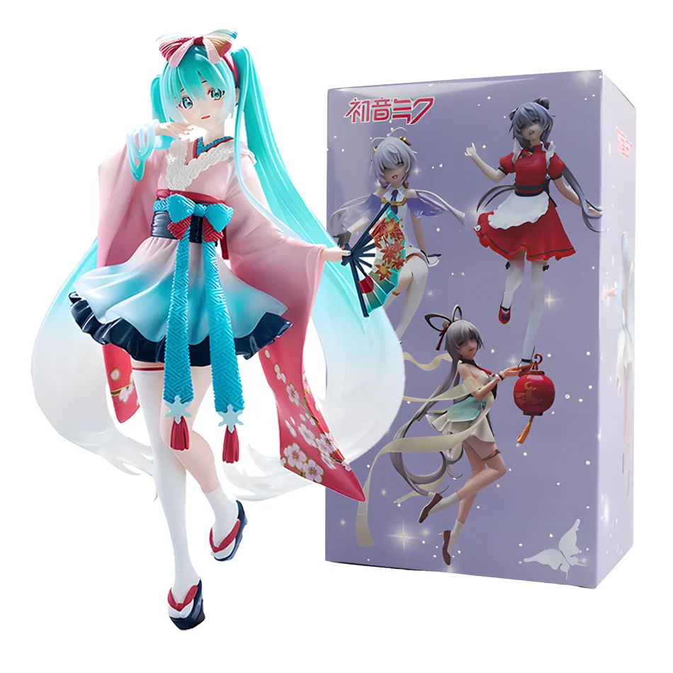 Hatsune Miku Desktop Niedliche Actionfigur 18cm Neko T-Shirt Version Anime-Figur Kawaii Mädchen-Modell Spielzeug Geschenk