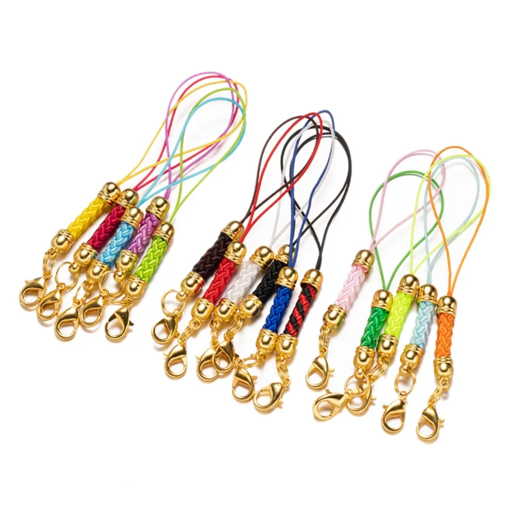 10pcs Gold Lanyard Lobster Clasp Cords Strap Clip for DIY Charms Cellphone Keychain Jewelry Badge Holder Making Accessories