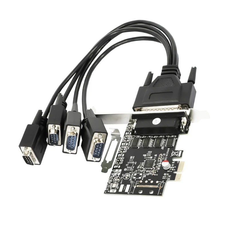 Multiport PCIe Serial Card with 1 to 4 Cable Fast Speed RS232 Extension for PC