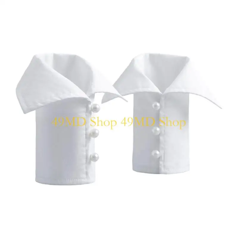 49MD Sleeve Wrist Cuffs Polyester Detachable Color Shirt Accessory for Hoodie Sweater Dress Shirt Ornament