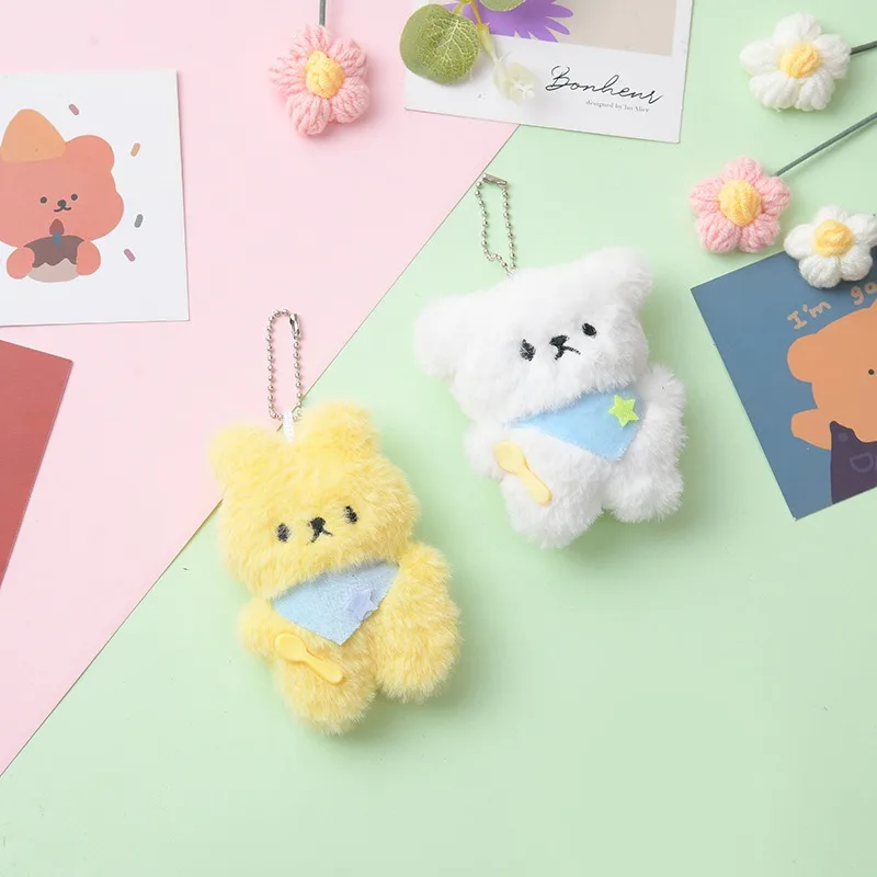 Schattige pluche sleutelhanger poppen dieren hanger sleutelhanger voor vrouwen meisjes cartoon knuffels pop schooltas rugzak charme sleutelhanger cadeau