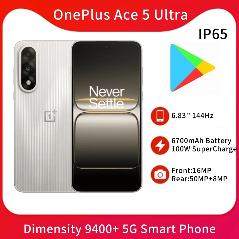 Китайская версия разблокированная OnePlus Ace 5 Ultra 6,83 дюйма AMOLED MTK Dimensity9400+ 50MP 6700 мАч 100 Вт SuperVOOC NFC OTA Ace5 Ultra Китайская версия разблокированная OnePlus Ace 5 Ultra 6,83 дюйма AMOLED MTK Dimensity9400+ 50MP 6700 мАч 100 Вт SuperVOOC NFC OTA Ace5 Ultra