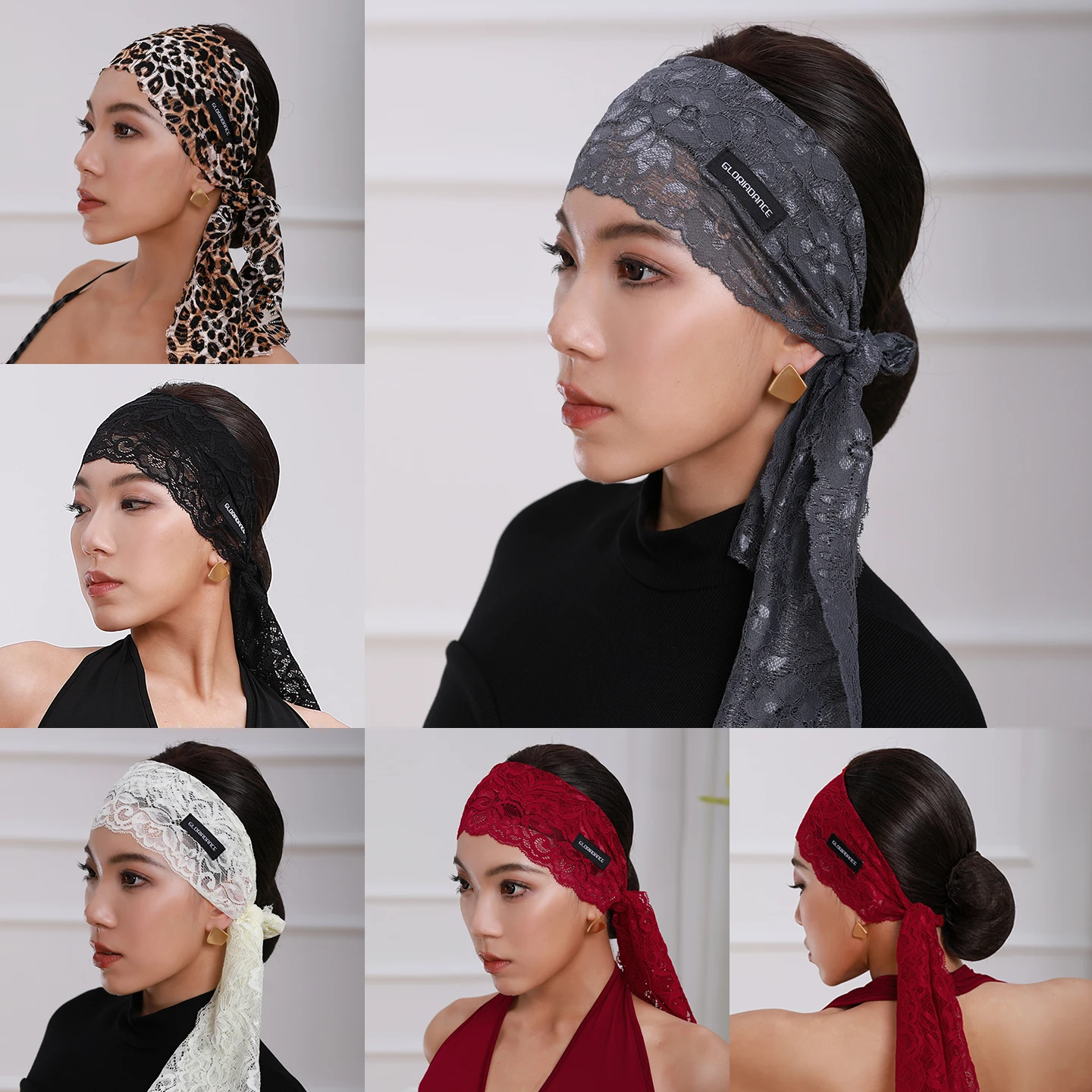 

Новинка 2025 года, аксессуары для латинских танцев для женщин, универсальный головной убор, кружевная повязка на голову для взрослых, аксессуары для соревнований по латинским танцам XH3466