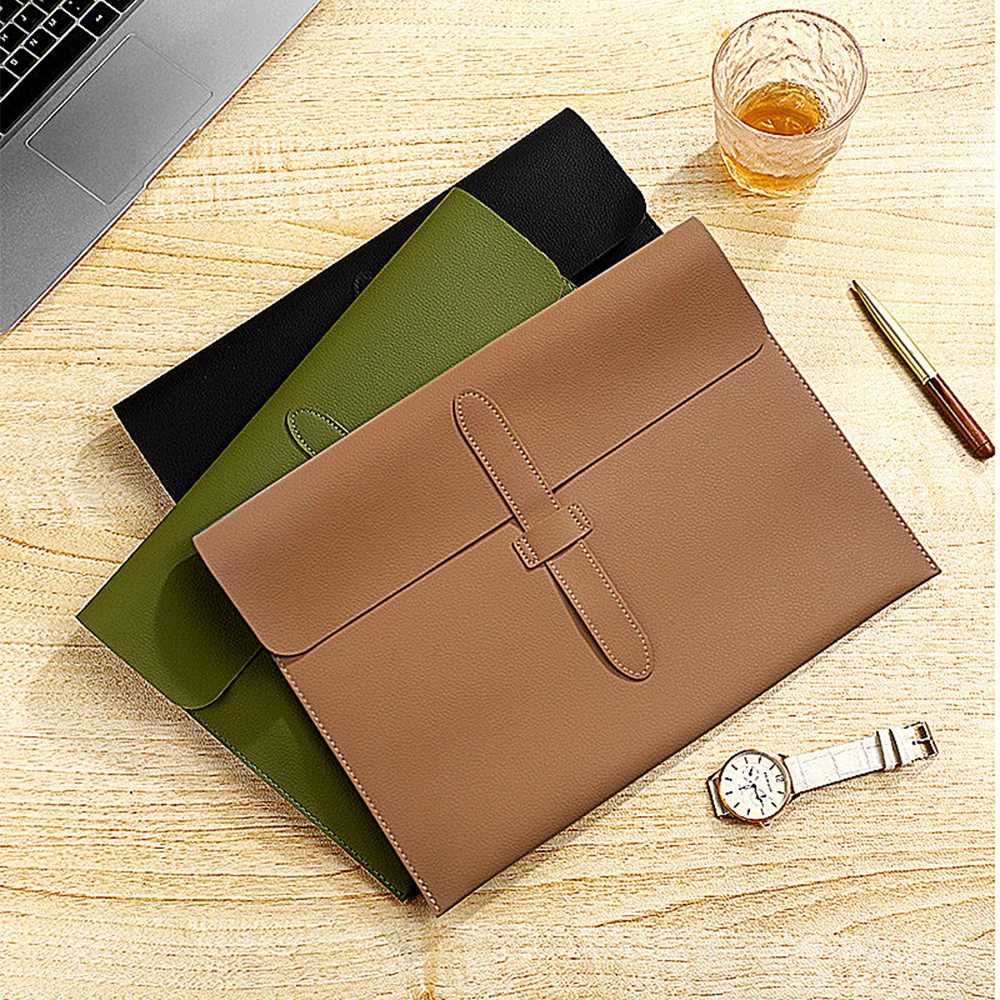 Business Büro Luxus Dokument Tasche PU Leder Benutzerdefinierte Name Große Kapazität A4 Papier Datei Tasche Mode Gravieren Logo Lagerung Taschen – Detail 14