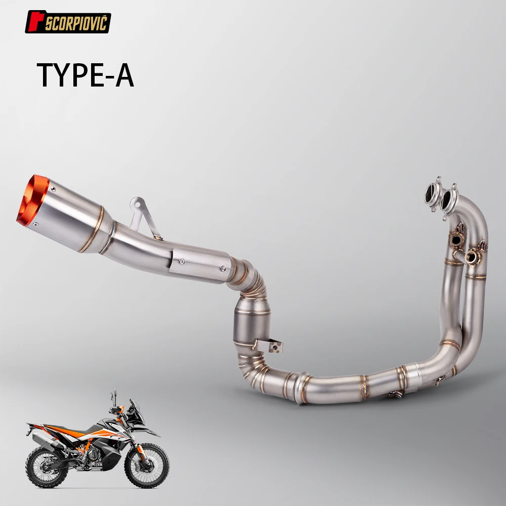 Full exhaust system For KTM DUKE 790 Duke 890 890R KTM 790 Adventur R KTM790 R Rally 19 - 22 Motorcycle Modify Mid Link Pipe