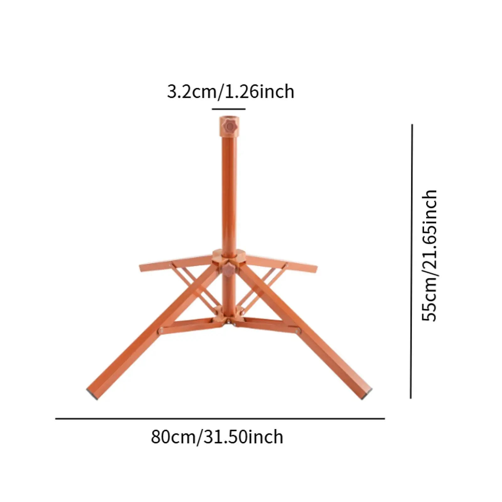 Foldable Garden Umbrella Stand Metal Parasol Base Waterproof Triangle Support for Patio Pool Lawn Outdoor
