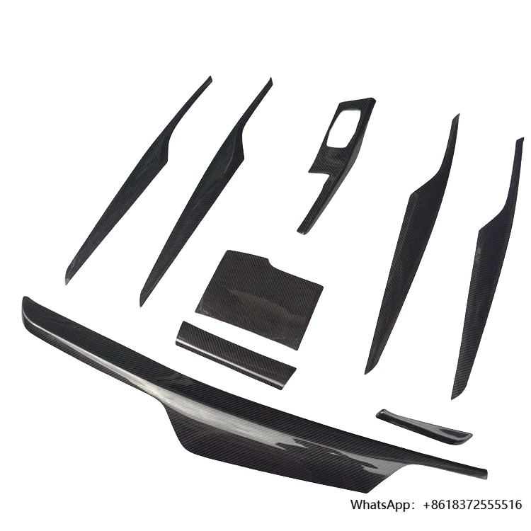 

For 5 SERIES G30 G32 G38 Dry Carbon Fiber Car Dashboard Decorative Stickers Interior Upgrade Kit Modification Assembly