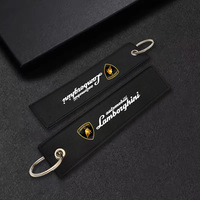 New Textile Embroidery Car Belt Buckle Key Chain Keyring For Lamborghini Urus Huracan Aventador Premium Fenomeno Revuelto Ring