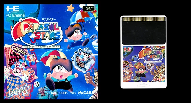 16bits PC Engine HU-CARD : PARASOL STARS THE STORY OF BUBBLE BOBBLE III