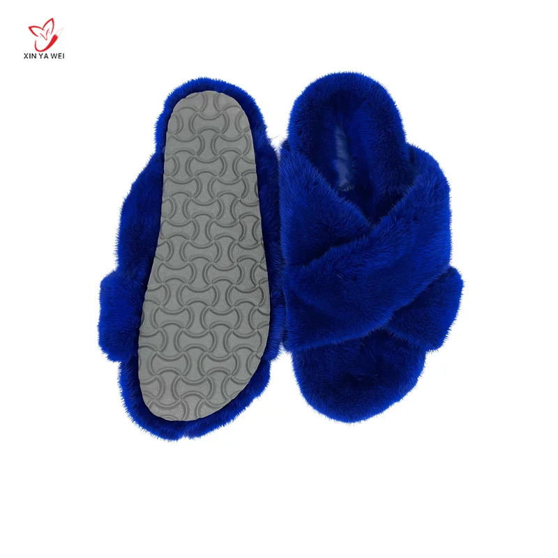 Mink Slippers Winter Women\'s Real Mink Fur Slippers Fashion Ladies Furry Slippers Shoes Women Girls Flat Slippers Outside Shoes