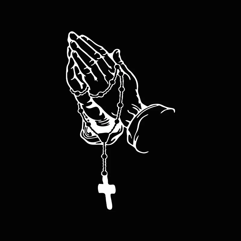 Car interior stickers Color car prayer gesture laser stickers God Jesus Christ Fashion car body styling decorative stickers view 5
