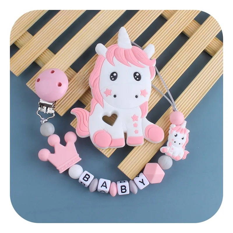Pink Pony Baby Pacifier Chain Feeding Supplies