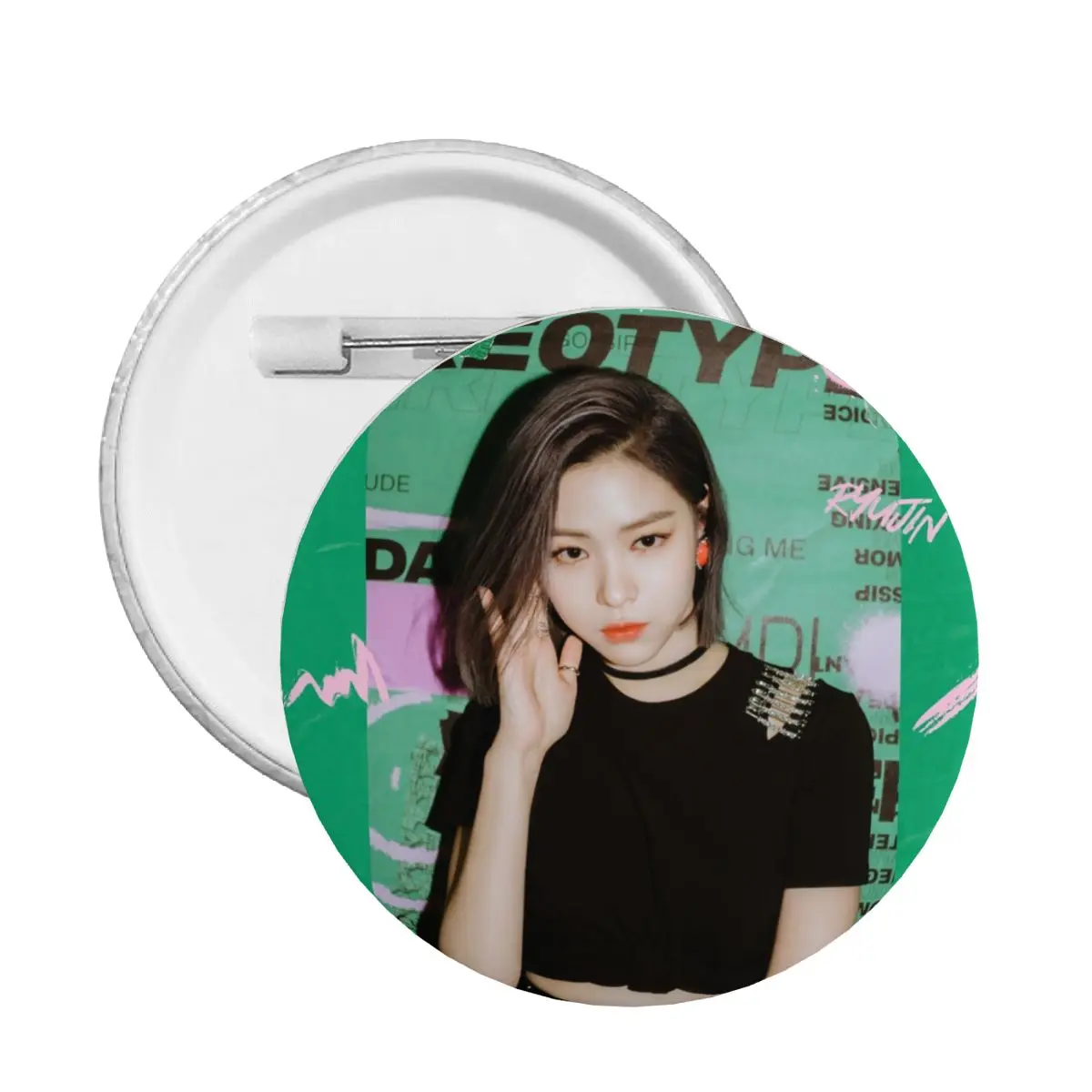 Kpop Star Girl Group ITZYS Ryujin Pin Back Buttons for Hats Customizable Badges Brooch Pinback