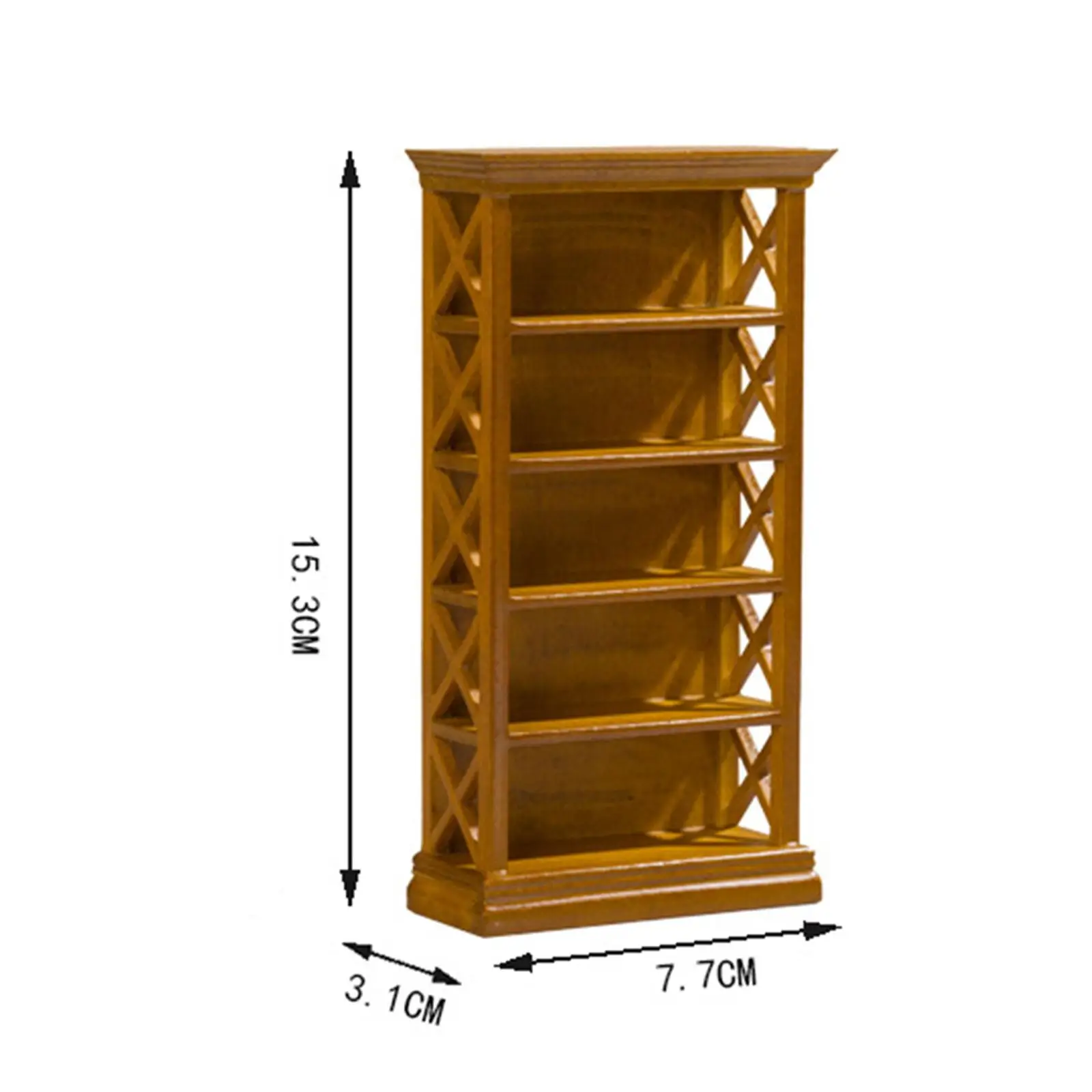 1:12 Scale Rack 1/12 Dollhouse Miniature 5 ชั้นชั้นวางหนังสือ Desktop Decor ตุ๊กตาอุปกรณ์เสริมสําหรับเครื่องประดับ